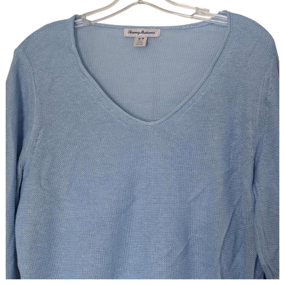Tommy Bahama Sky Blue V-Neck Lightweight Knit Sweater